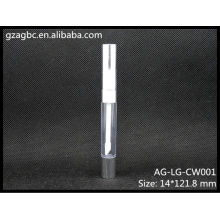 Plastique transparent & vide ronde Lip Gloss Tube AG-LG-CW001, AGPM emballage cosmétique, couleurs/Logo personnalisé